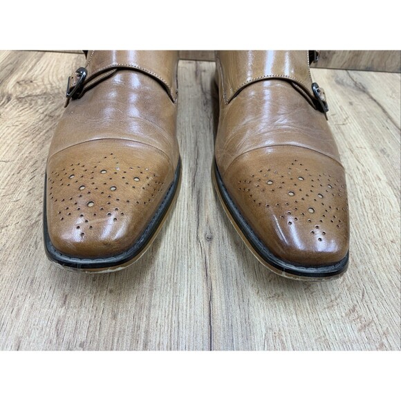 Stacy Adams Double Monk Strap Dress Shoes Mens 12 M Brown Leather Cap Toe 24943 - Picture 6 of 16